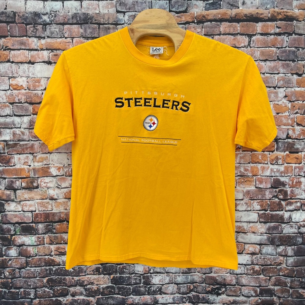Lee Sport Pittsburgh Steelers T-Shirt Mens XL Yellow NFL Embroidered Tee
